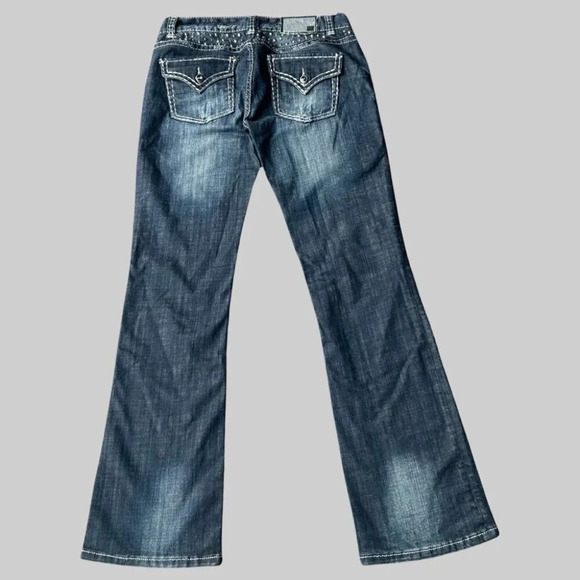 NWT Rock  And Roll Cowgirl Studded Low Rise Bootcut Jeans - Picture 10 of 13